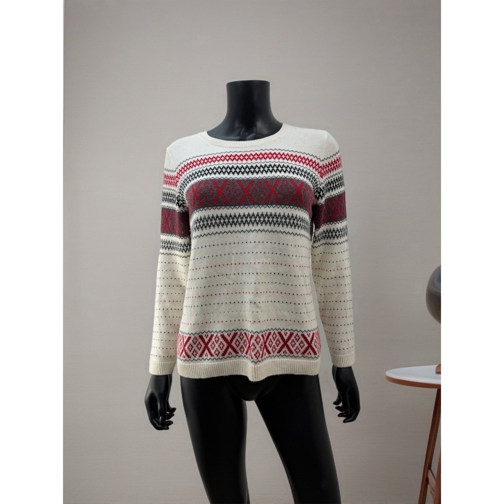 Talbots Petites Fair Isle Knit Sweater Cashmere Blend‎ Nordic SP